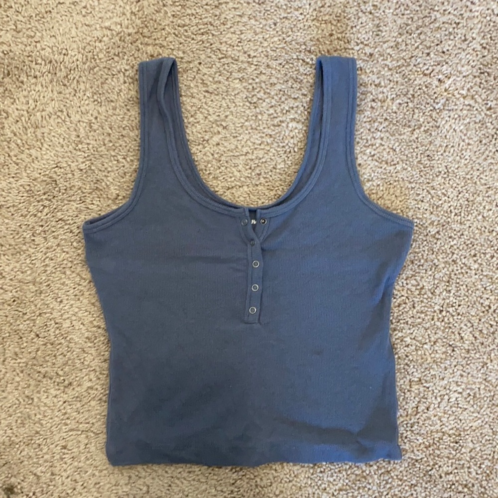 Cropped Henley Tank Top